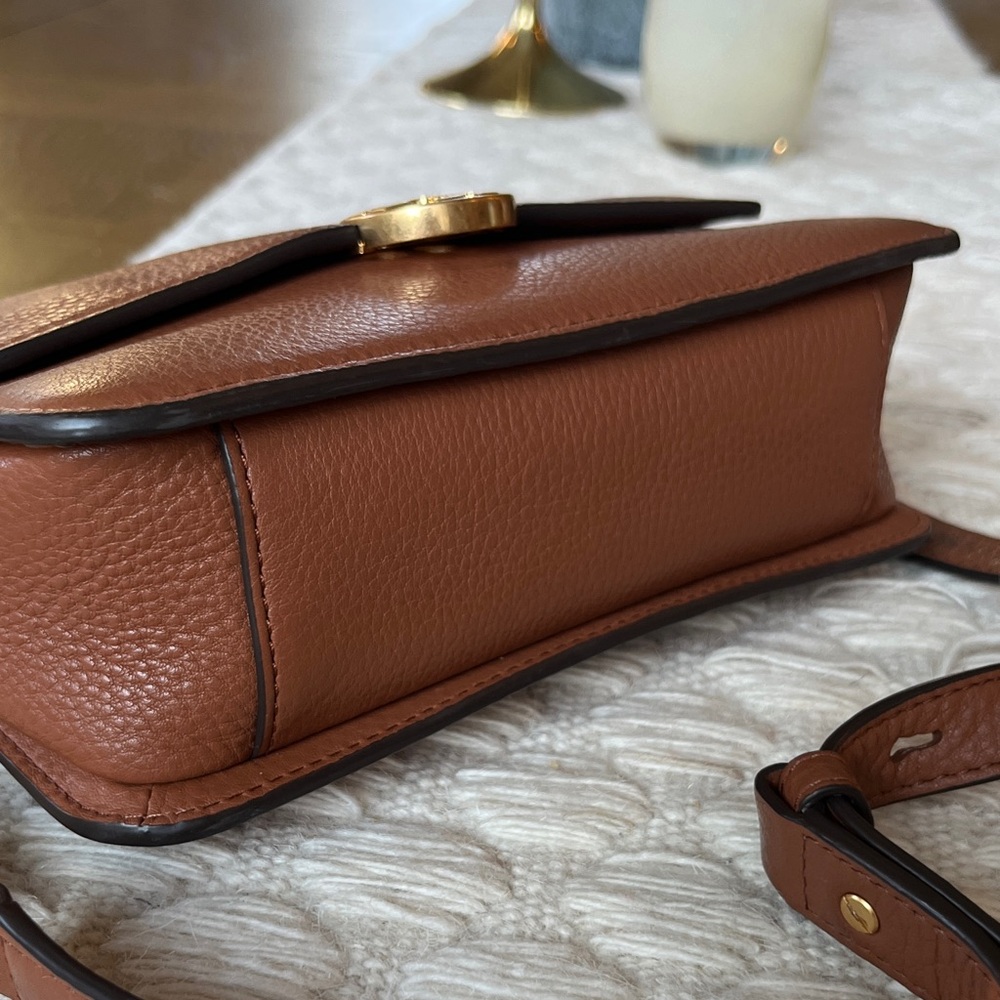 Tory Burch Chelsea Convertible Shoulder Crossbody Tan Brown Leather Bag - Picture 7 of 11